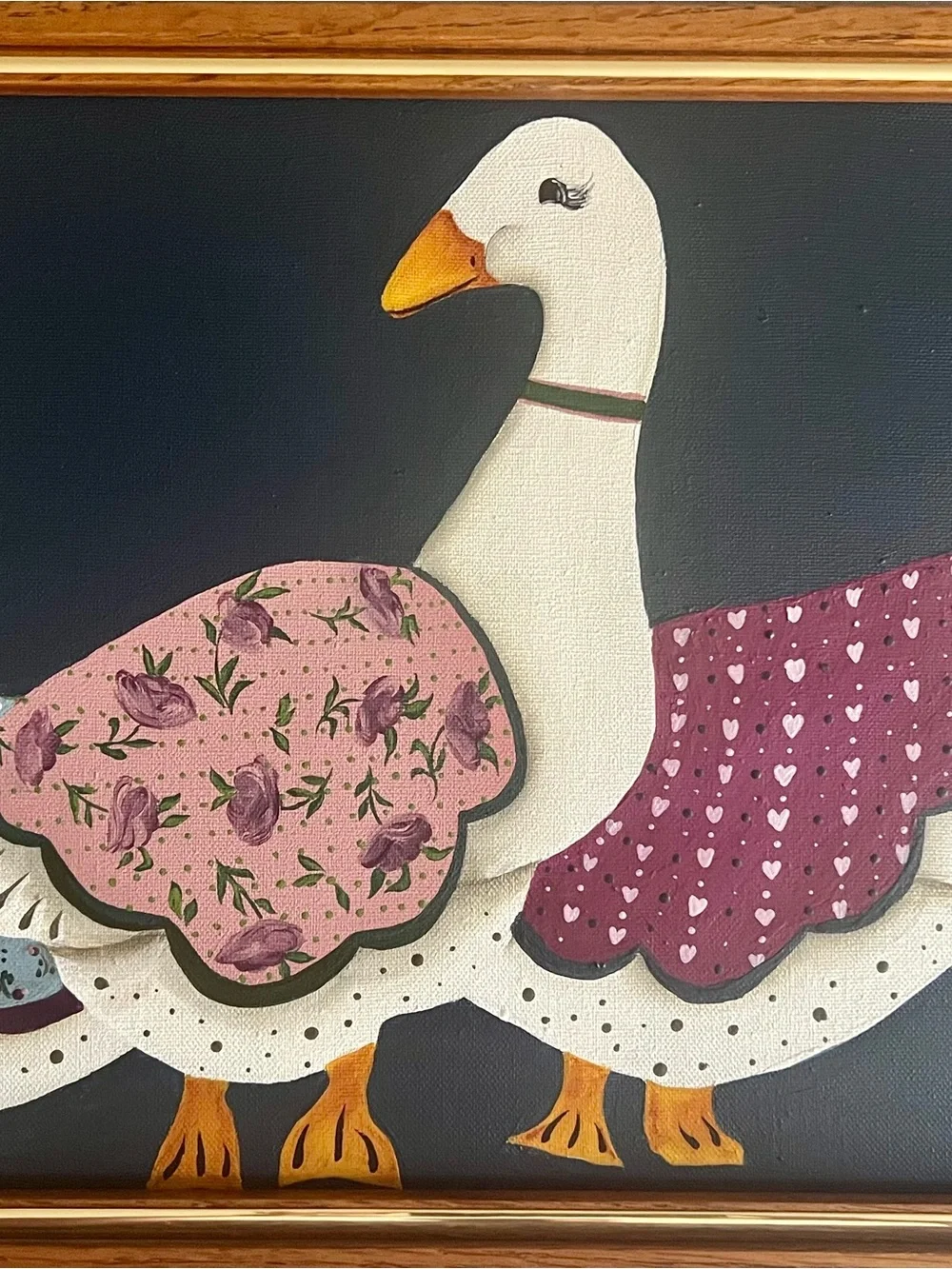 Decorative Goose Wall Acrylic Painting by Rosina Elika signed